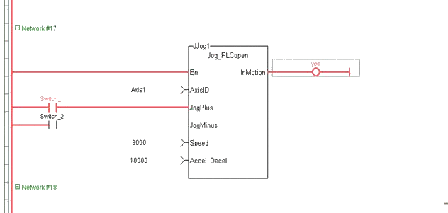 UDFB Jog PLCopen: LD example
